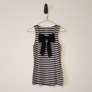 Suzy Shier Top Sleeveless XS Bow Striped